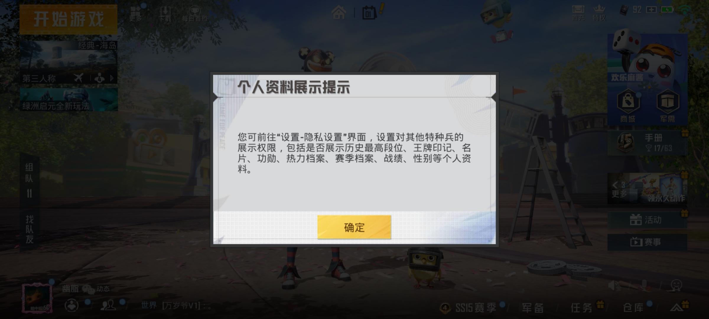 和平精英隐私设置介绍插图6