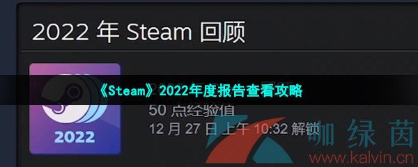 《Steam》2022年度报告查看攻略