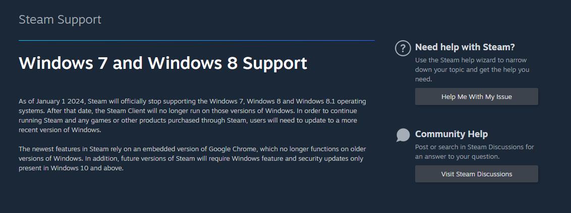 Steam明年1月起不再支持Win7/win8/win8.1 想玩就得升级