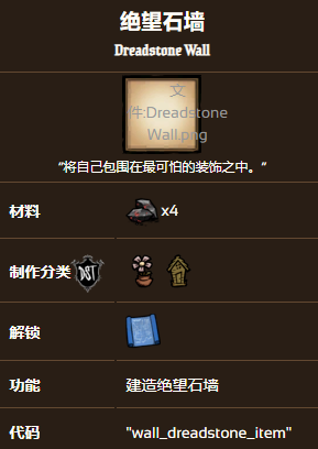 《饥荒联机版》绝望石墙制作攻略一览