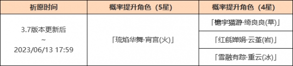 原神3.7版本up池时间一览