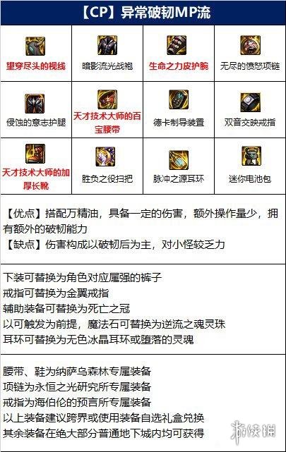 dnf110级魔道装备怎么搭配