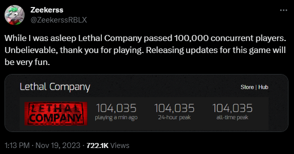 多人合作受追捧 恐怖探索《Lethal Company》Steam峰值破10万