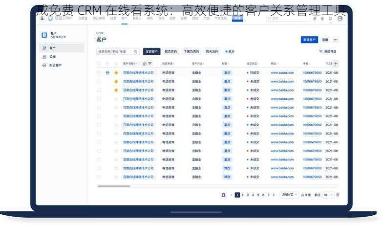 成免费 CRM 在线看系统：高效便捷的客户关系管理工具